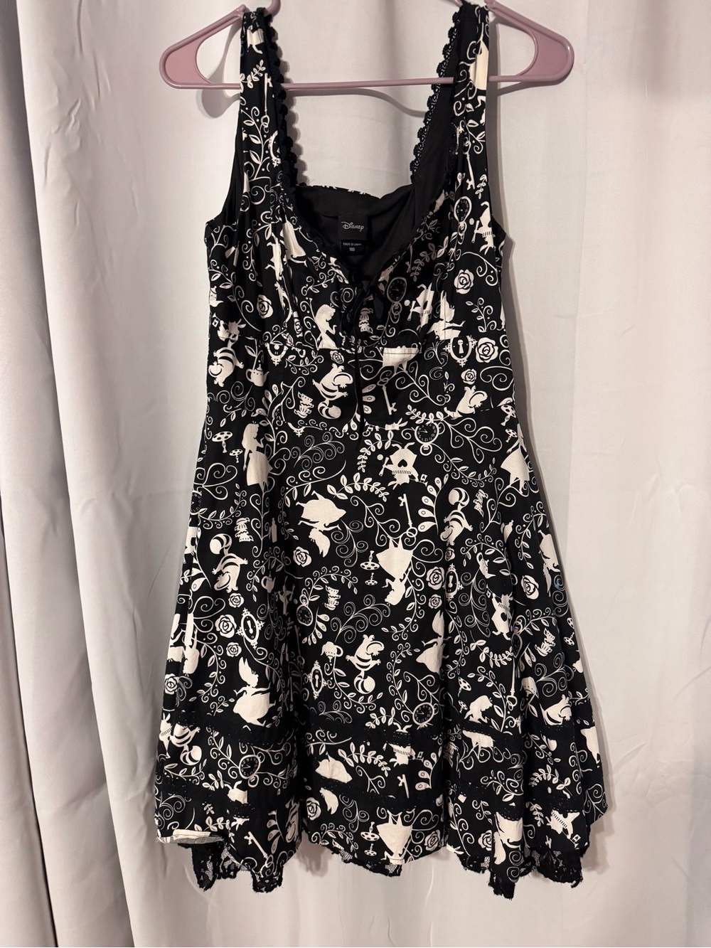 Disney Black & White Alice in Wonderland Dress MEDIUM